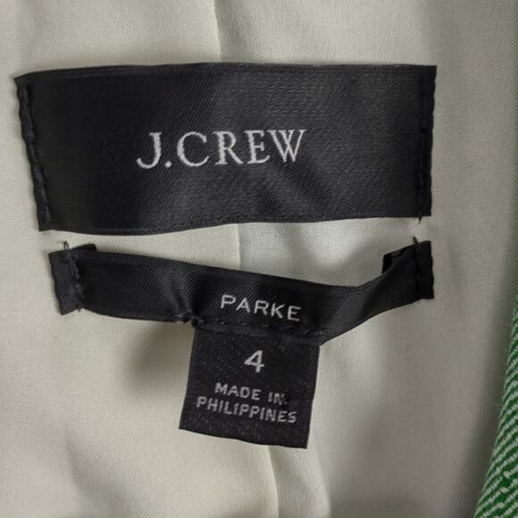 J. Crew Parke Blazer Stretch Linen Green Size 4 H9710 - Picture 4 of 13